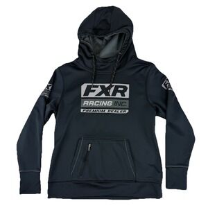 FXR Racing Inc. Premium Dealer Hoodie Zip Pocket Men's Large Black Thumb Holes
